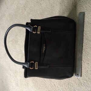 Black leather handbag purse